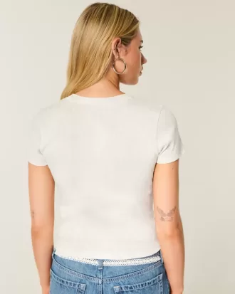 Enkel kortärmad Doe Print Crew Baby Tee