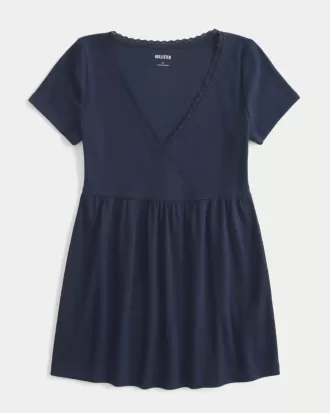 Enkel kortärmad spetstopp för Babydoll