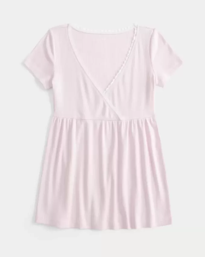 Enkel kortärmad spetstopp för Babydoll Enkel kortärmad spetstopp för Babydoll