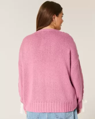 Enkel No-Close spetsärm Cardigan
