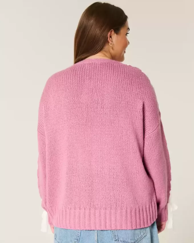 Enkel No-Close spetsärm Cardigan Enkel No-Close spetsärm Cardigan