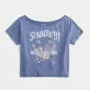 Enkel off-the-shoulder sommargrafisk t-shirt Enkel off-the-shoulder sommargrafisk t-shirt