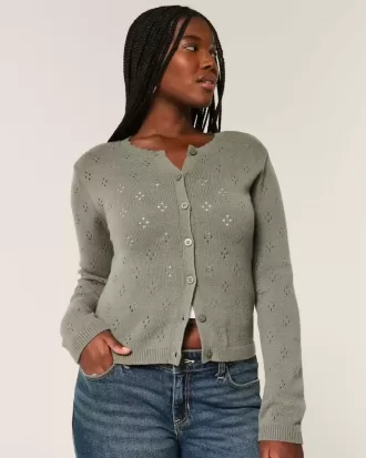 Eyelet Crew Cardigan Eyelet Crew Cardigan