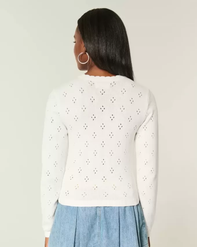 Eyelet Crew Cardigan Eyelet Crew Cardigan