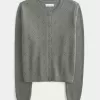Eyelet Crew Cardigan