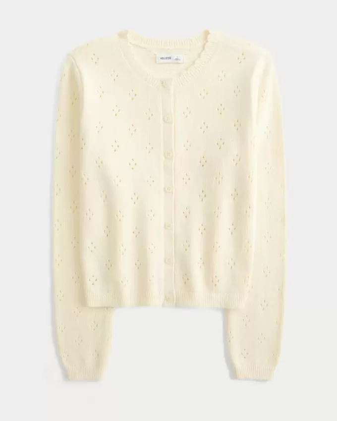 Eyelet Crew Cardigan Eyelet Crew Cardigan