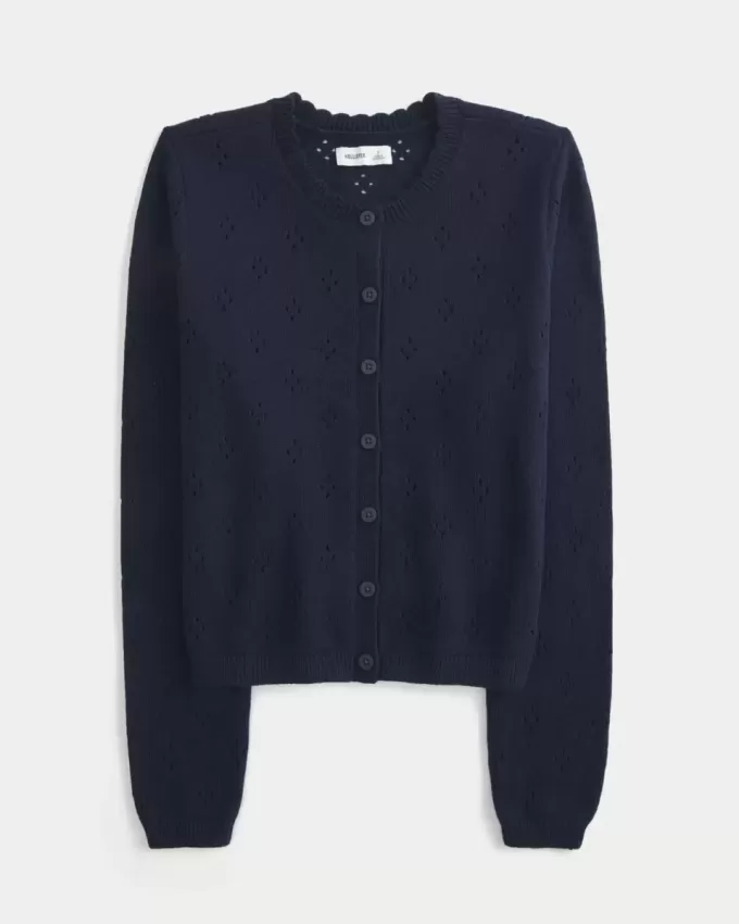 Eyelet Crew Cardigan Eyelet Crew Cardigan