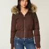 Faux Fur Trim Puffer Bomberjacka Faux Fur Trim Puffer Bomberjacka