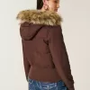 Faux Fur Trim Puffer Bomberjacka Faux Fur Trim Puffer Bomberjacka