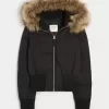 Faux Fur Trim Puffer Bomberjacka Faux Fur Trim Puffer Bomberjacka