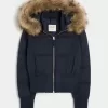 Faux Fur Trim Puffer Bomberjacka Faux Fur Trim Puffer Bomberjacka