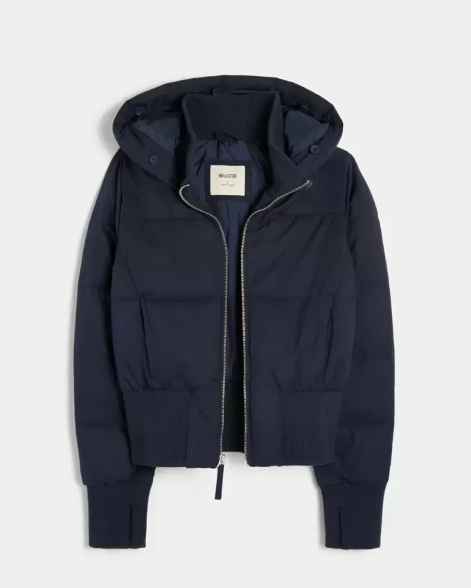 Faux Fur Trim Puffer Bomberjacka Faux Fur Trim Puffer Bomberjacka