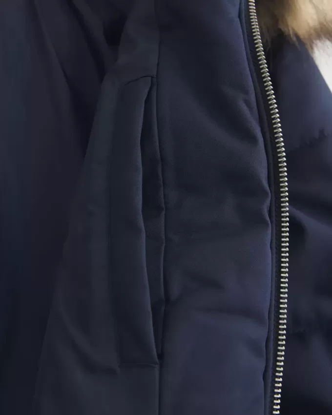 Faux Fur Trim Puffer Bomberjacka Faux Fur Trim Puffer Bomberjacka