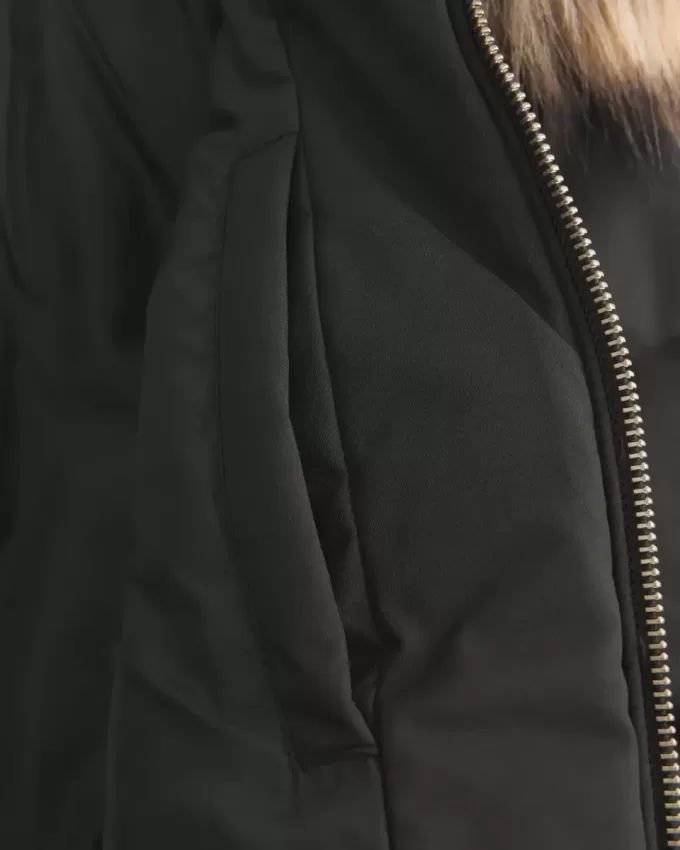 Faux Fur Trim Puffer Bomberjacka Faux Fur Trim Puffer Bomberjacka