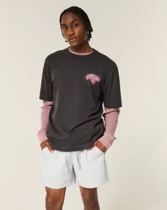 Fleeceshorts på mitten av låret