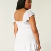 Flutter Sleeve Pinch Bust Mini Skort Klänning Flutter Sleeve Pinch Bust Mini Skort Klänning