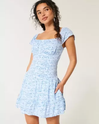 Flutter Sleeve Skort Klänning