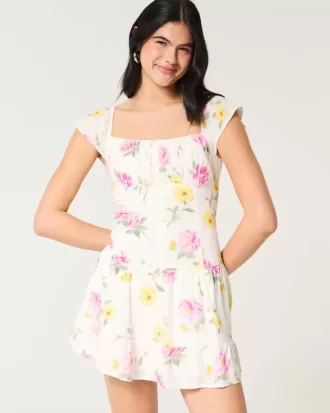 Flutter Sleeve Skort Klänning