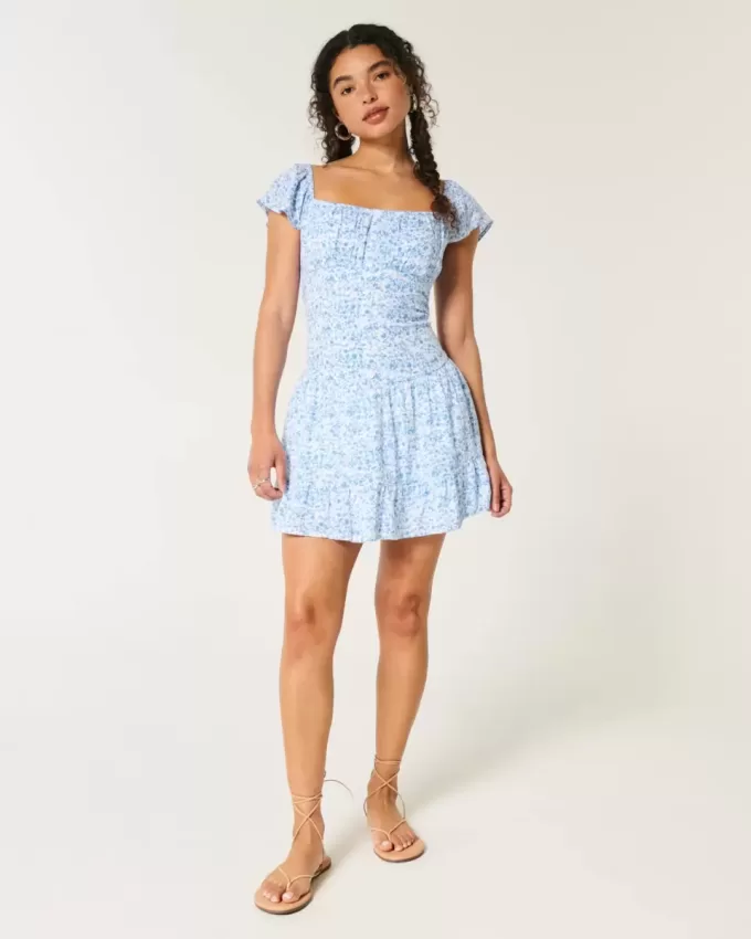 Flutter Sleeve Skort Klänning