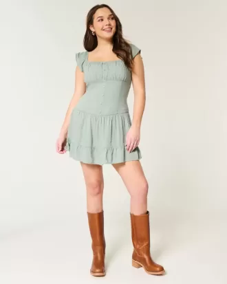 Flutter Sleeve Skort Klänning