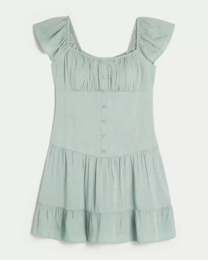 Flutter Sleeve Skort Klänning