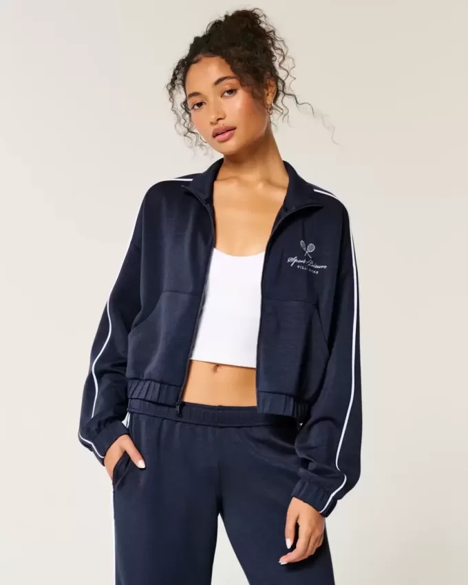 Gilly Hicks Active Cooldown Crop Track Jacka Gilly Hicks Active Cooldown Crop Track Jacka