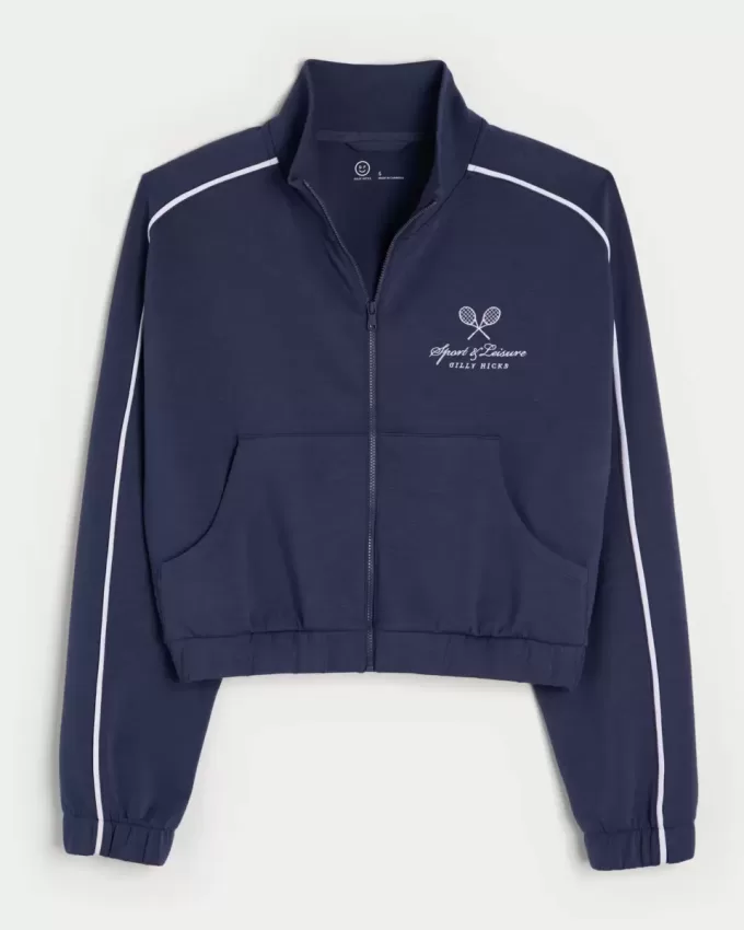 Gilly Hicks Active Cooldown Crop Track Jacka Gilly Hicks Active Cooldown Crop Track Jacka