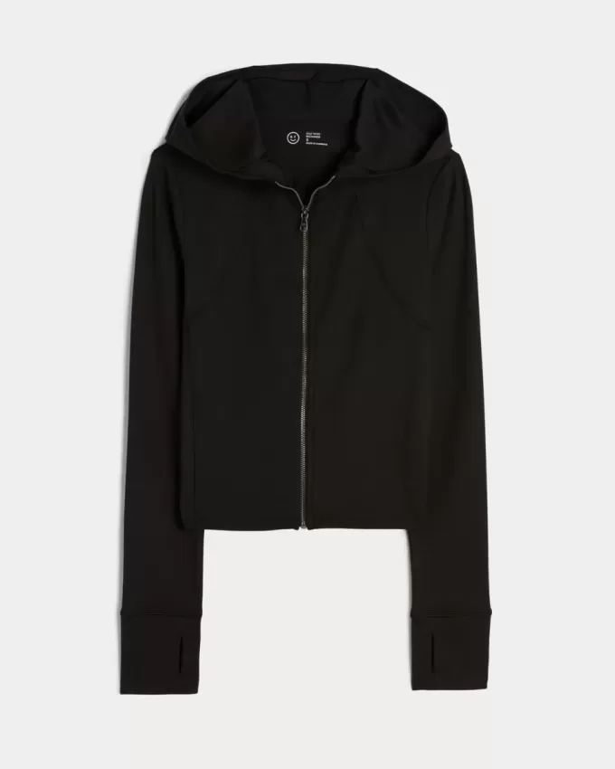 Gilly Hicks Active Recharge Hooded Crop Zip-Up Top Gilly Hicks Active Recharge Hooded Crop Zip-Up Top