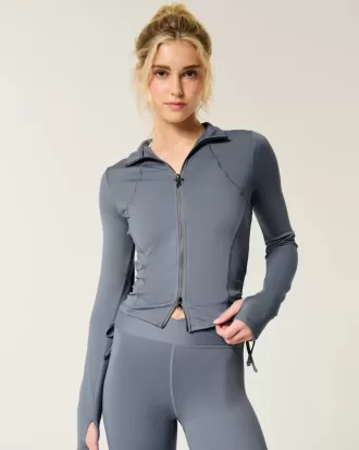 Gilly Hicks Active Recharge Side-Tie Zip-Up Jacka