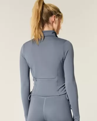 Gilly Hicks Active Recharge Side-Tie Zip-Up Jacka
