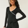 Gilly Hicks Active Tipped Wrap Top Gilly Hicks Active Tipped Wrap Top