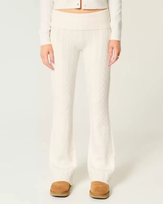 Gilly Hicks Cable-Knit Foldover Boot Byxor