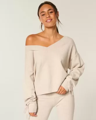 Gilly Hicks mysig off-the-shoulder rosetttröja
