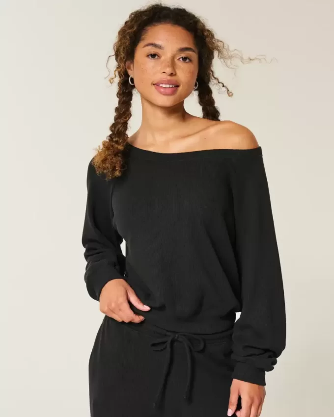 Gilly Hicks Waffle Off-the-Soulder Top Gilly Hicks Waffle Off-the-Soulder Top