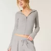 Gilly Hicks Waffle Zip-Up Hoodie