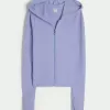 Gilly Hicks Waffle Zip-Up Hoodie