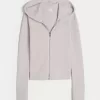 Gilly Hicks Waffle Zip-Up Hoodie