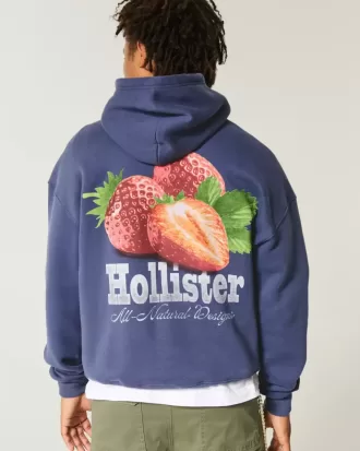 Grafisk hoodie med jordgubbslogotyp