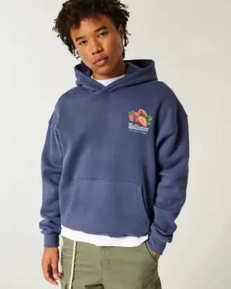 Grafisk hoodie med jordgubbslogotyp