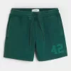 Grafiska lös fleeceshorts på mitten av låret