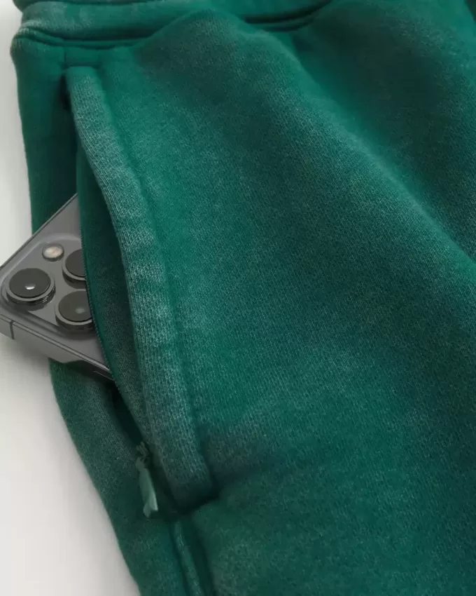 Grafiska lös fleeceshorts på mitten av låret