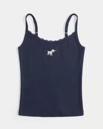 Graphic Tank med spetsklippning för hund