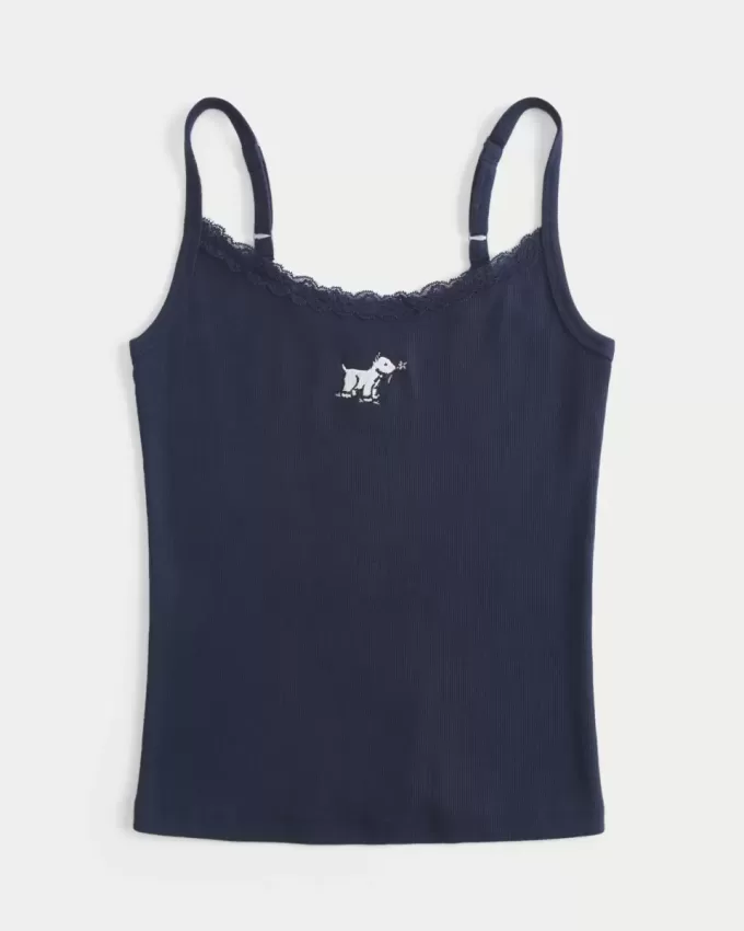 Graphic Tank med spetsklippning för hund Graphic Tank med spetsklippning för hund