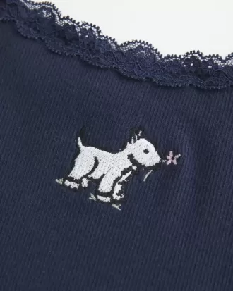 Graphic Tank med spetsklippning för hund