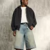Greased Medium Wash Super Baggy jeansshorts