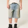 Greased Medium Wash Super Baggy jeansshorts