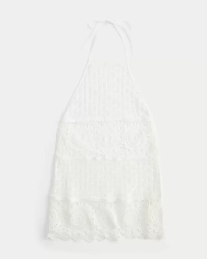 Halter Cover Up Miniklänning i virkad stil