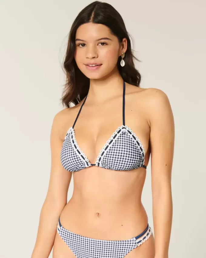 Halter Triangle Bikinitopp i virkad stil