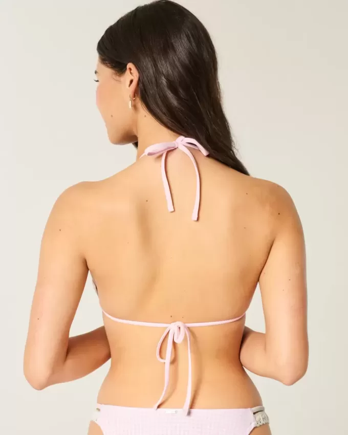 Halter Triangle Bikinitopp i virkad stil