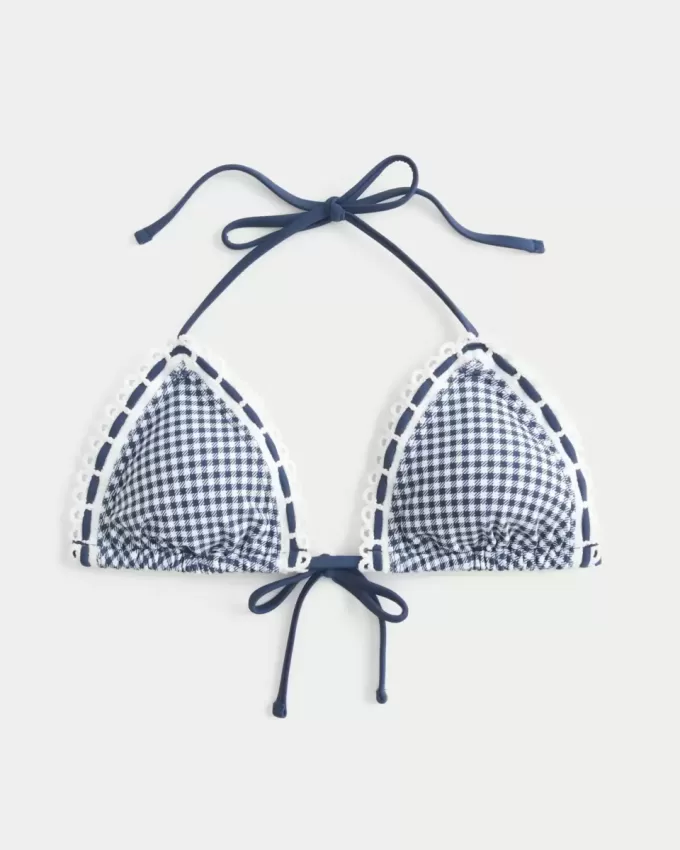 Halter Triangle Bikinitopp i virkad stil